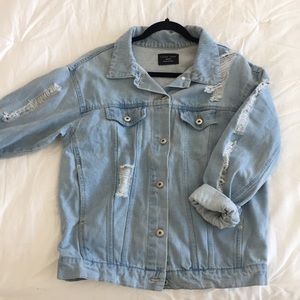 distressed jean jacket
